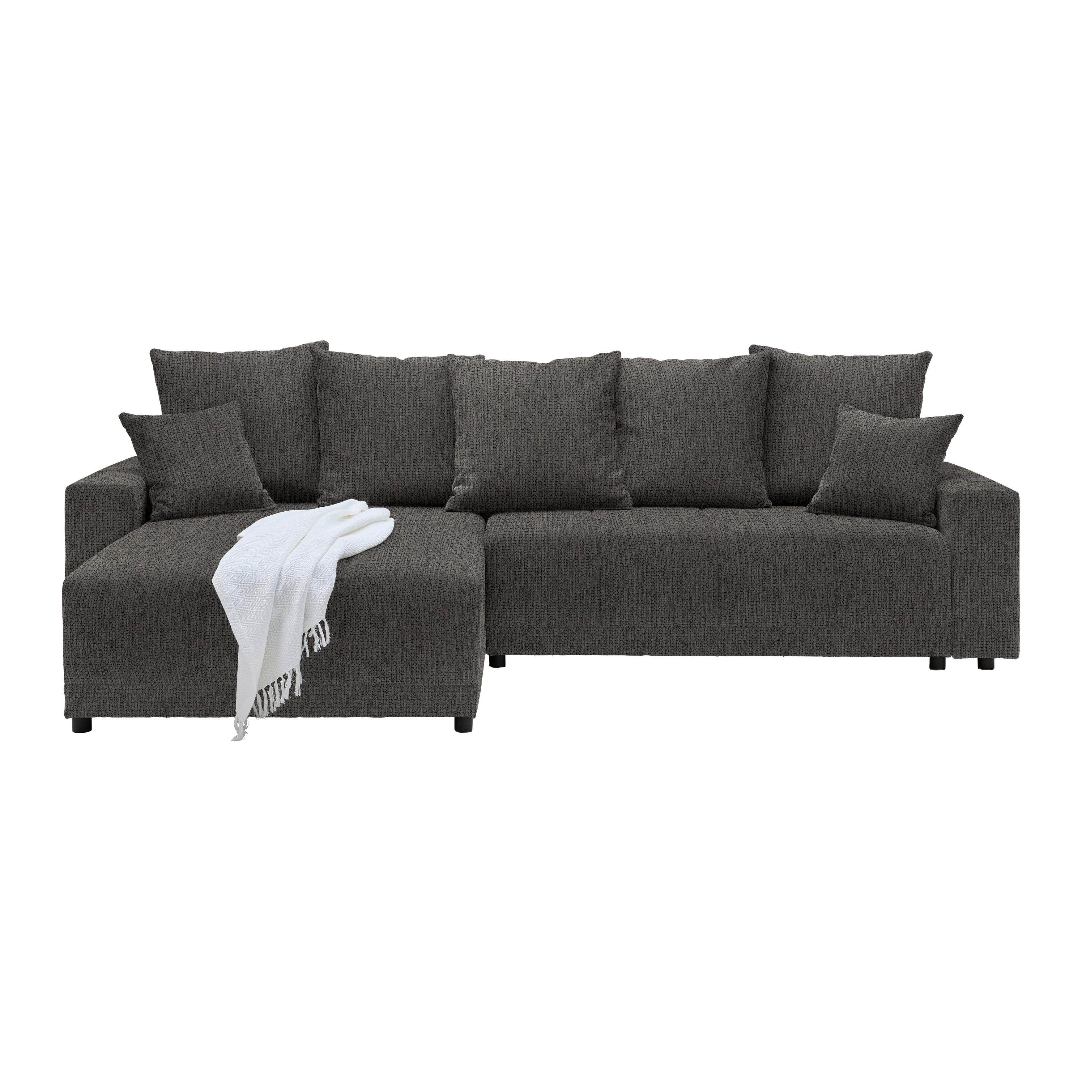 Rohová sedačka ALATRI, obojstr.,antracitová,s vank. - čierna/zelená, Modern, textil/plast (289/90/176cm) - Based