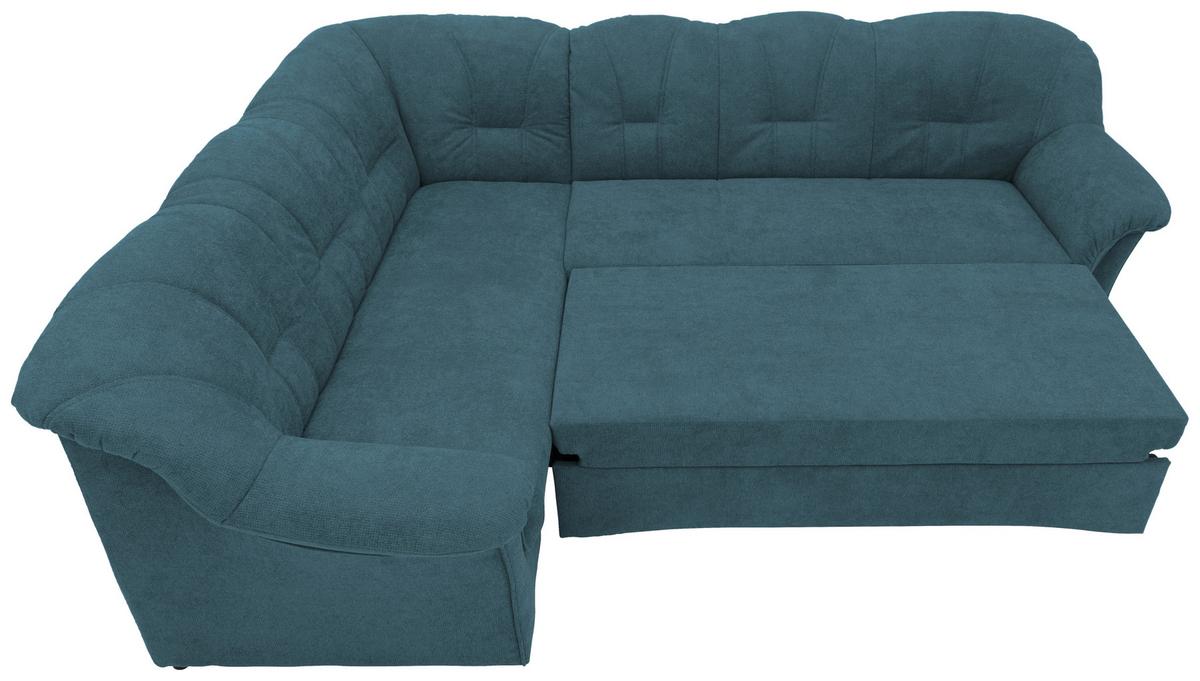 Ecksofa mit Schlaffunktion Papenburg Petrol - Petrol/Schwarz, KONVENTIONELL, Textil (192/243cm) - MID.YOU