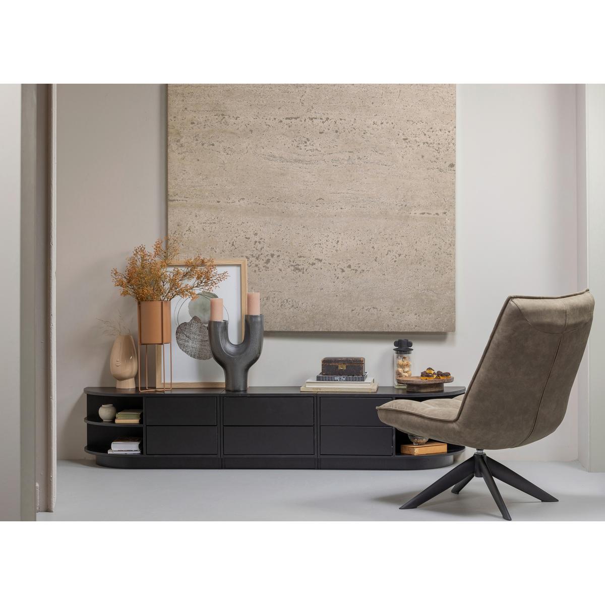 Sessel Jouke Grün B: 70cm - Schwarz/Grün, Design, Textil (70/97/85cm) - Livetastic