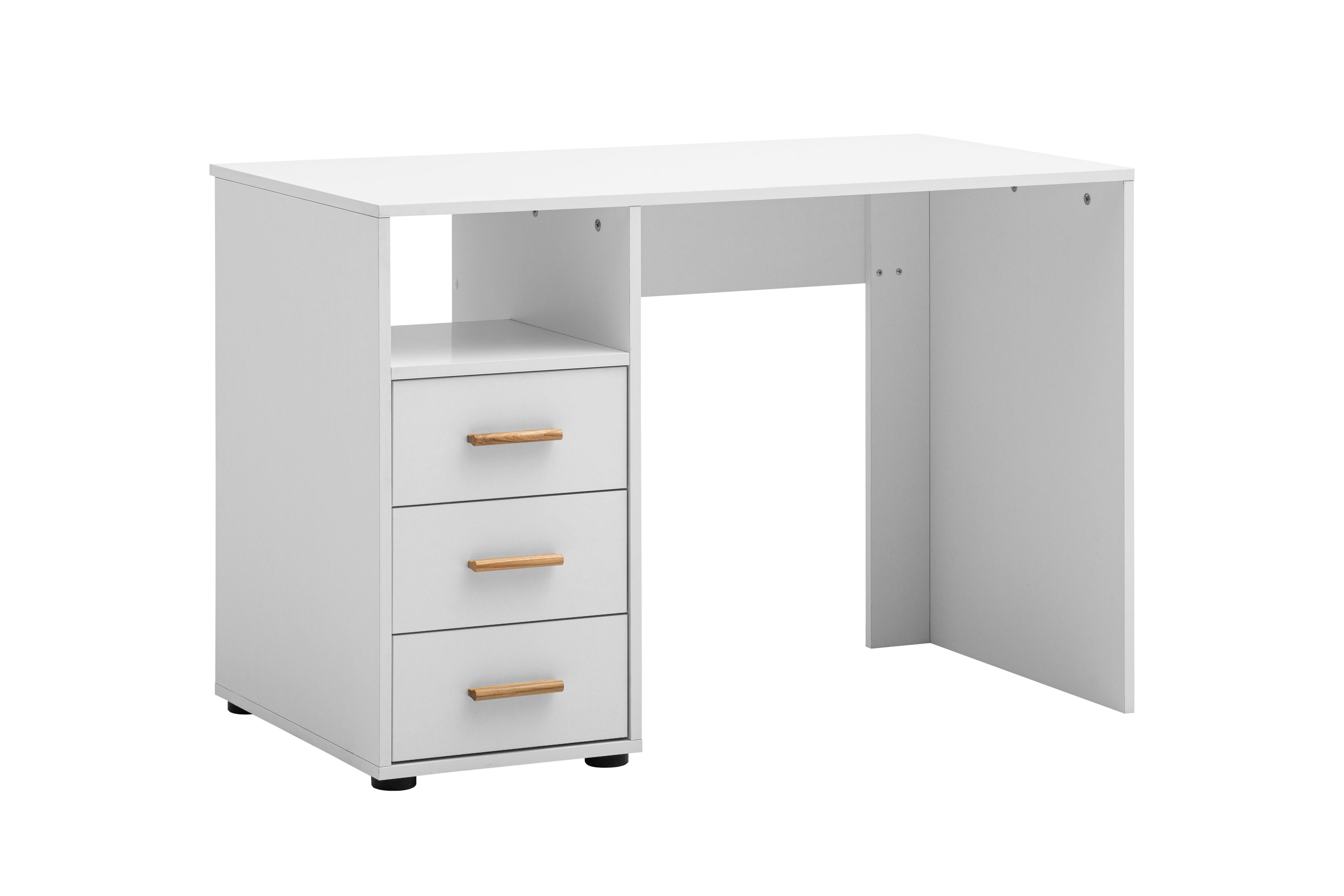 Schreibtisch Torge Weiß L: 109cm - Weiß, MODERN, Holzwerkstoff (109/58/74cm) - Livetastic