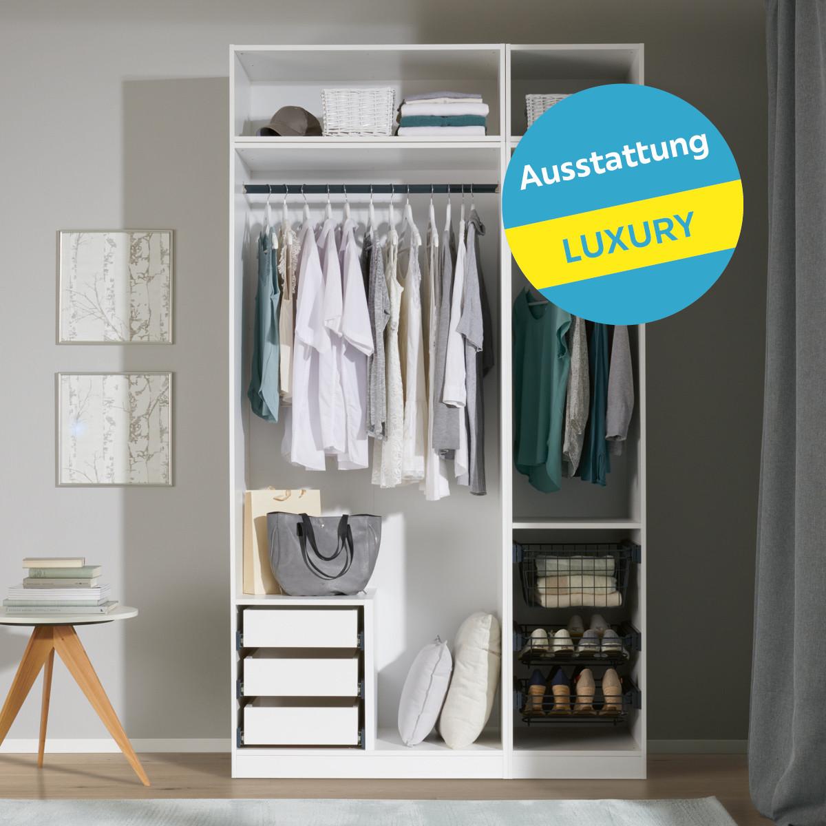 Offener Kleiderschrank B: 136,7 Cm Unit Weiß - Weiß, MODERN, Holzwerkstoff (136,7/242,2/56,5cm) - Ondega