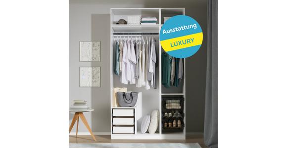 Offener Kleiderschrank 137 cm Unit Weiß - Weiß, MODERN, Holzwerkstoff (136,7/242,2/56,5cm) - Ondega