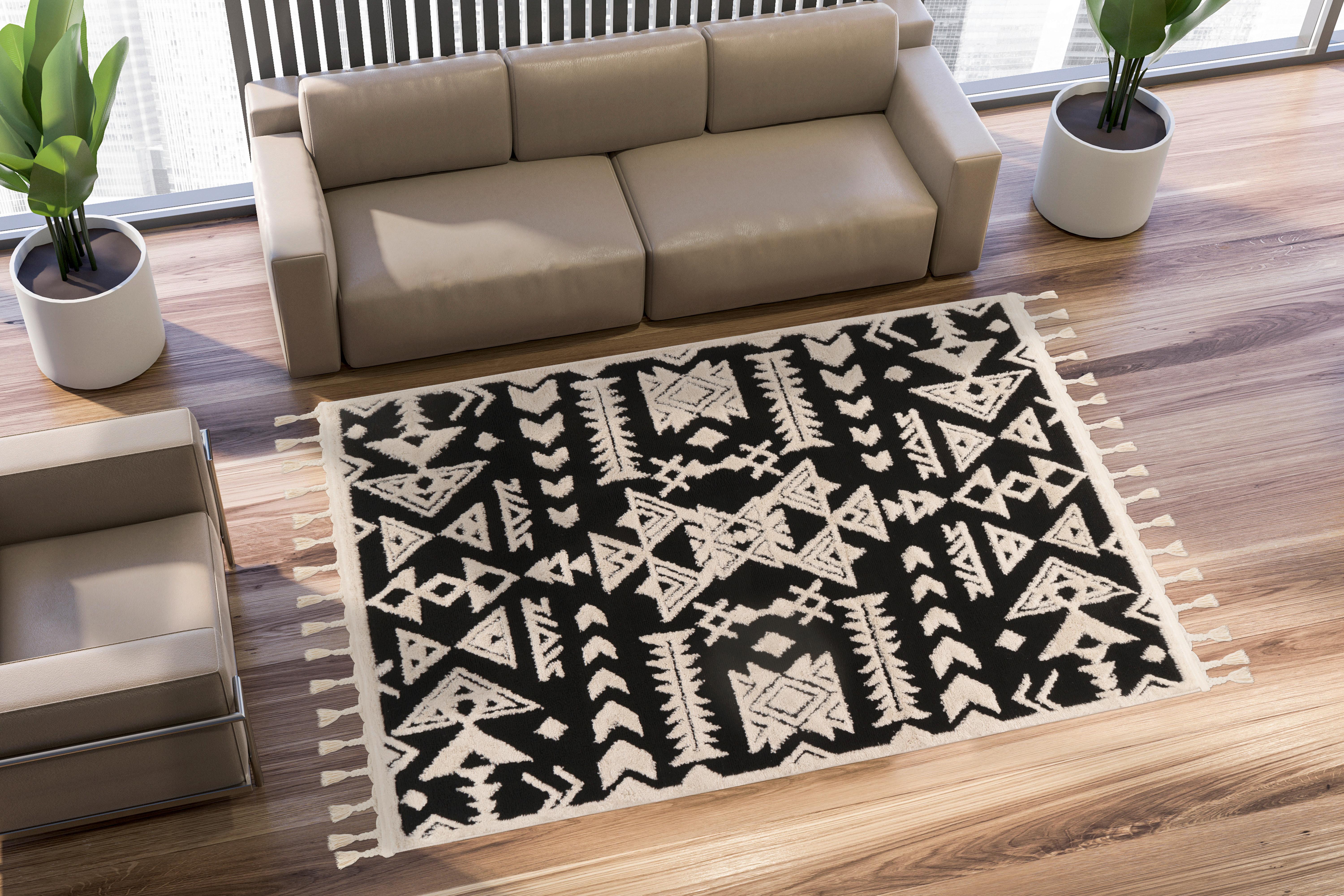 Teppich Lovis 200 120x170 Cm Lovis 200 - Schwarz, KONVENTIONELL, Textil (120/170cm)
