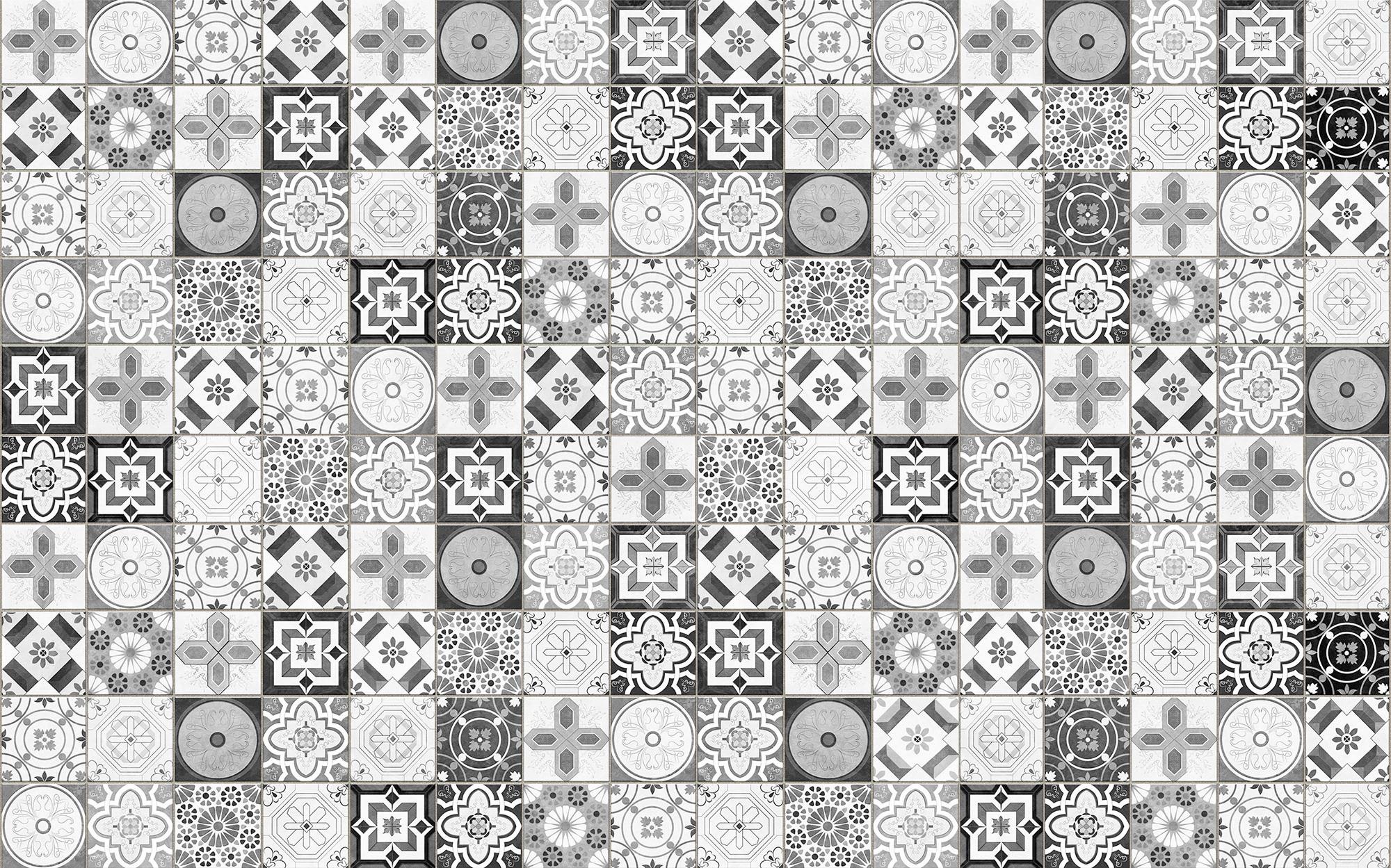 Vliestapete Pattern Porto - Schwarz/Weiß, Basics (400/250cm) - Komar