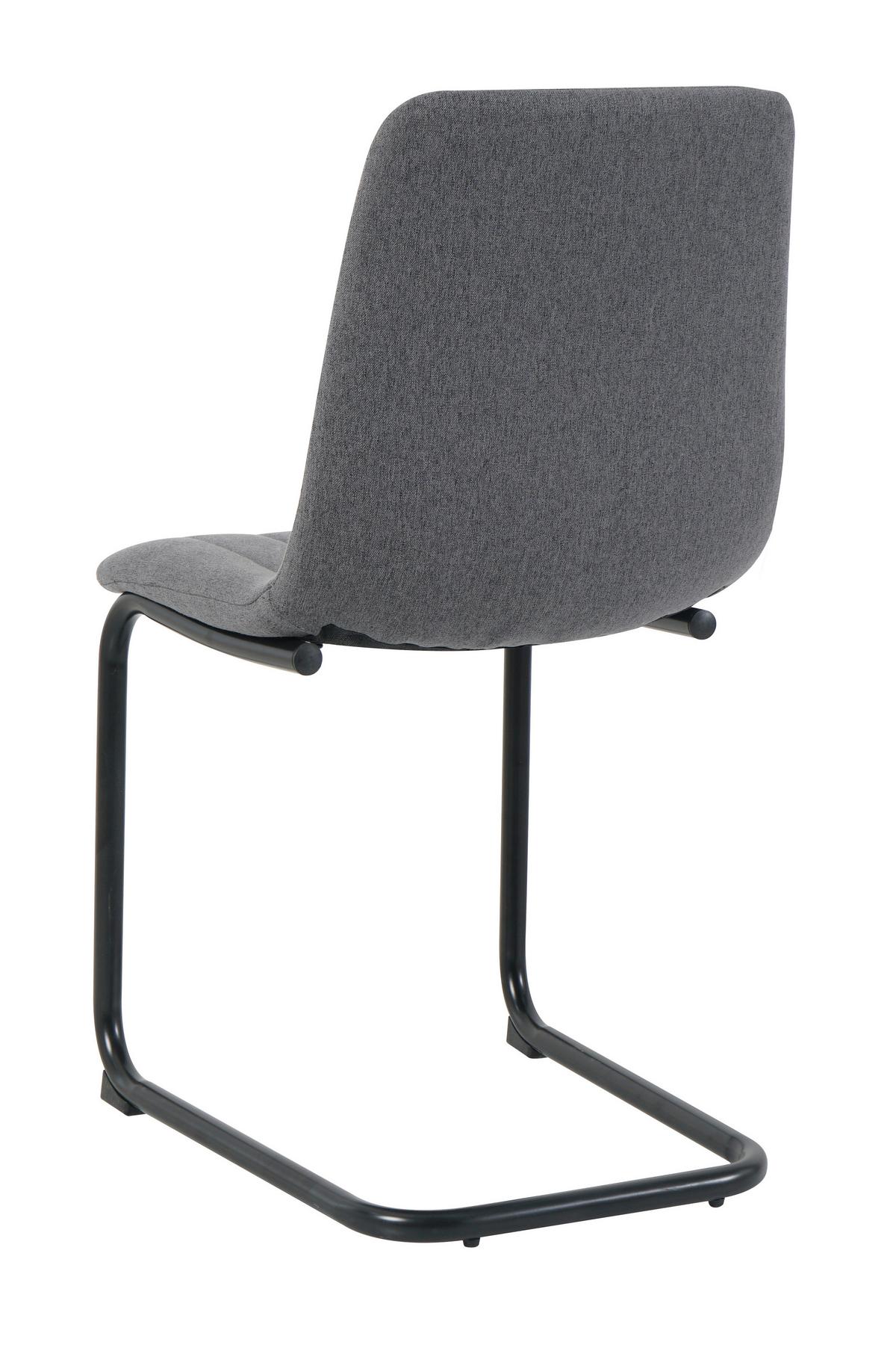 STUHL-SET Anthrazit, B: 43cm - Anthrazit/Schwarz, Design, Textil/Metall (43/87/53cm) - Livetastic