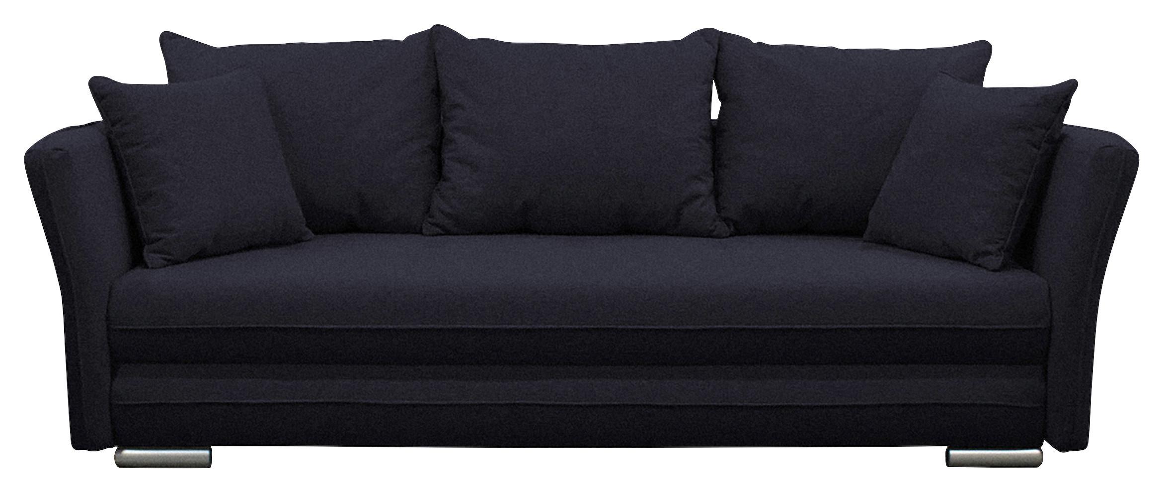 2-Sitzer-Sofa mit Schlaffunktion Modi + Bettkasten Schwarz