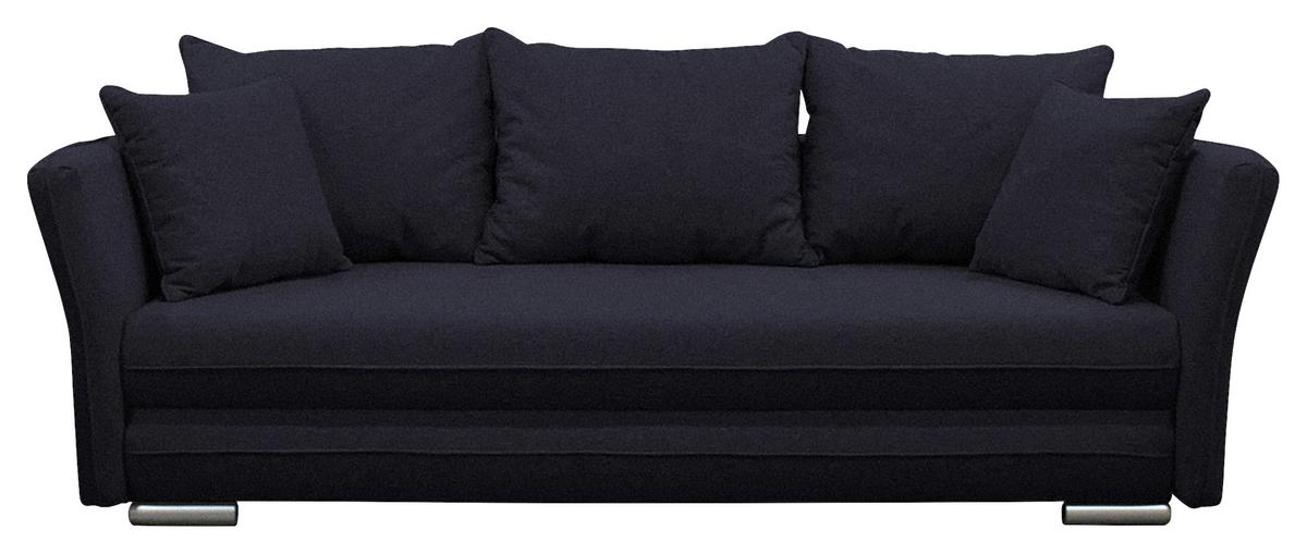 2-Sitzer-Sofa mit Schlaffunkt. Modi + Bettkasten Schwarz - Silberfarben/Schwarz, Design, Textil (235/83/106cm) - MID.YOU