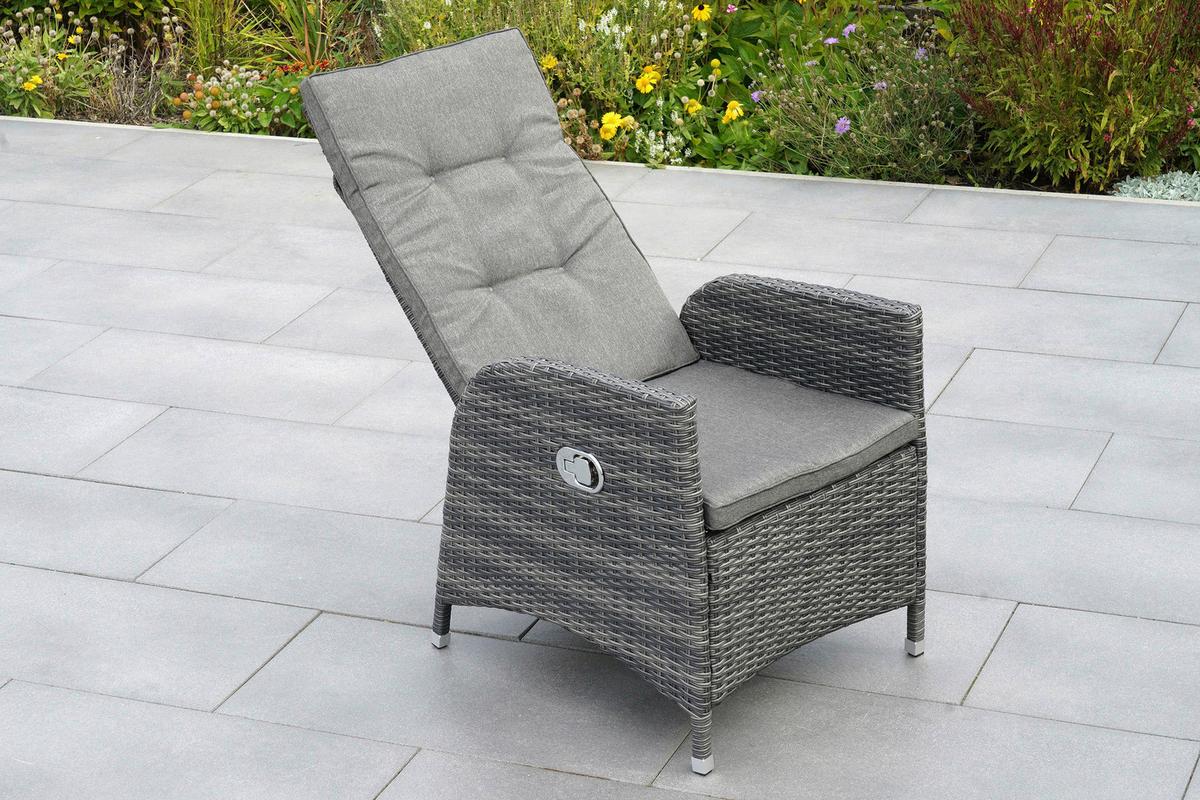 Gartenset Bologna - Grau, MODERN, Kunststoff/Textil - Gardenson