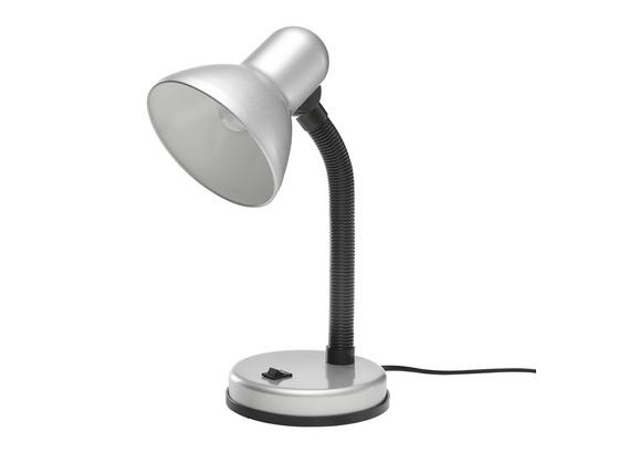 Lampa Na Písací Stôl Leona, Max. 40 Watt - strieborná, kov/plast (12,5/34/18,5cm) - Based Lampa Na Písací Stôl Leona, Max. 40 Watt - strieborná, kov/plast (12,5/34/18,5cm) - Based
