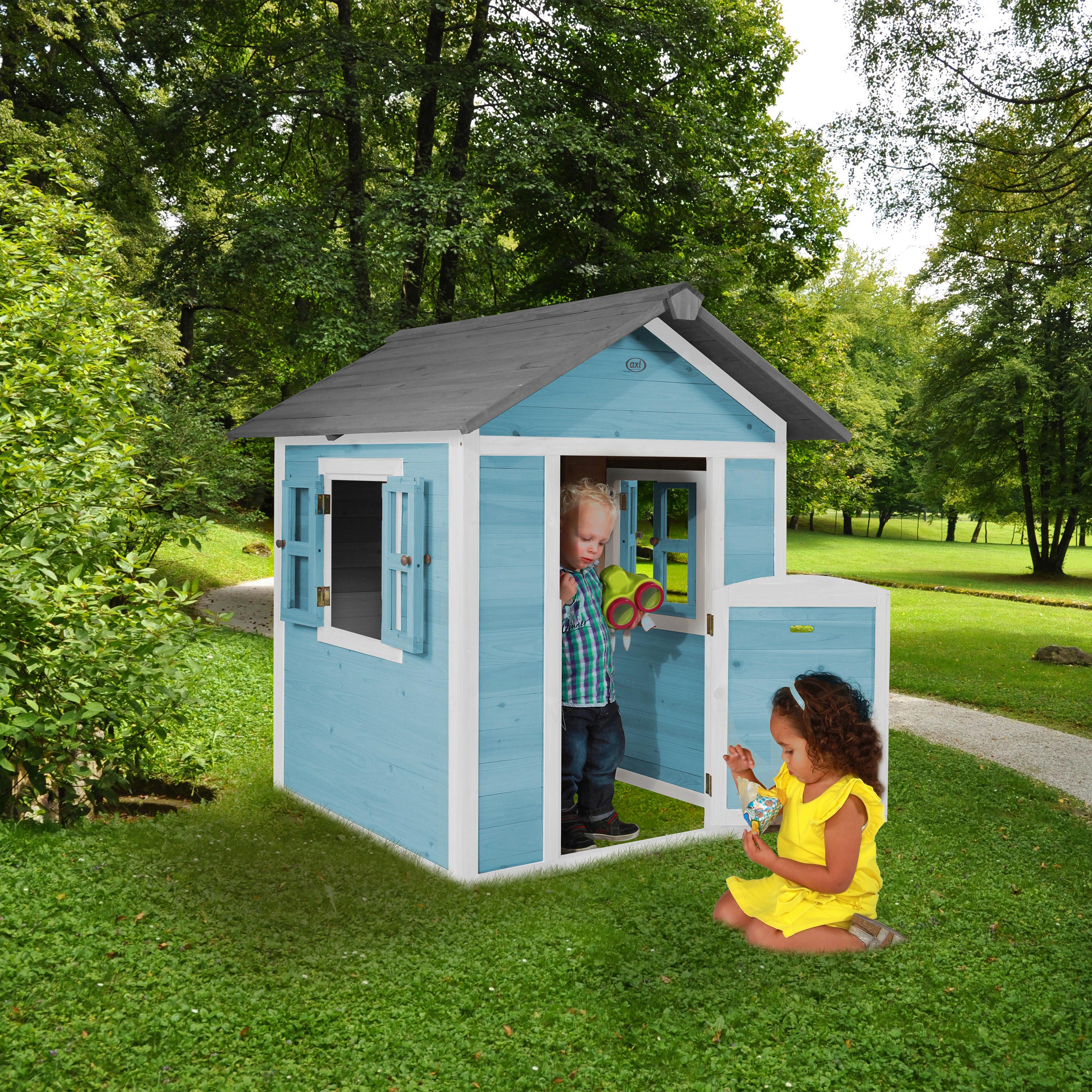 Spielhaus C050.001.01 - Blau/Weiß, KONVENTIONELL, Holz (111/133/135cm) - Ambia Garden