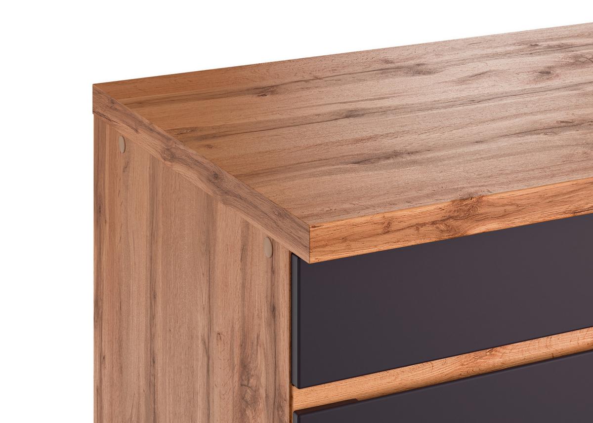 Küchenzeile Turin mit Geräten B: 330cm Grau/Wotaneiche Dekor - Eiche Wotan/Grau, Design, Holzwerkstoff (330cm) - Held