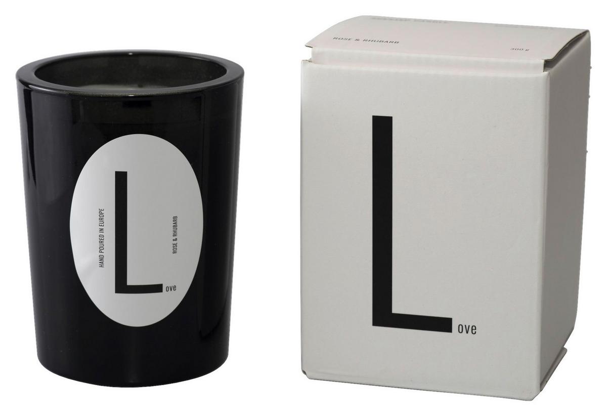 Svíčka ve skle Letter, Ø/V: 9/12 cm - šedá/bílá, parafín/sklo (9/12cm) - Modern Living