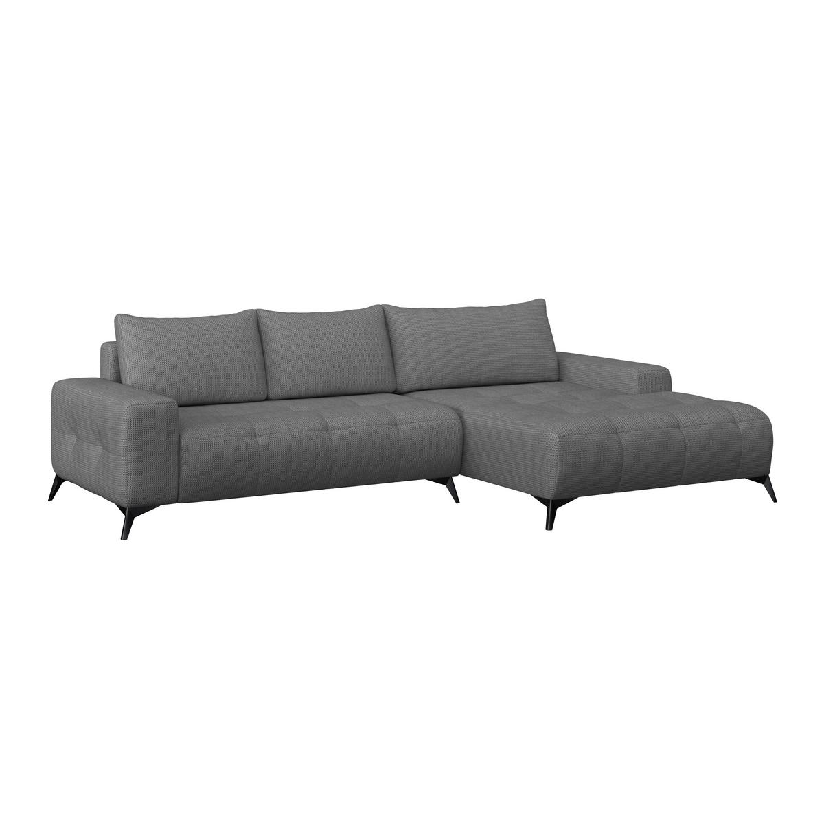 Ecksofa Mauro Anthrazit, mit Schlaffunktion - Anthrazit/Schwarz, Trend, Textil (290/175cm) - Luca Bessoni