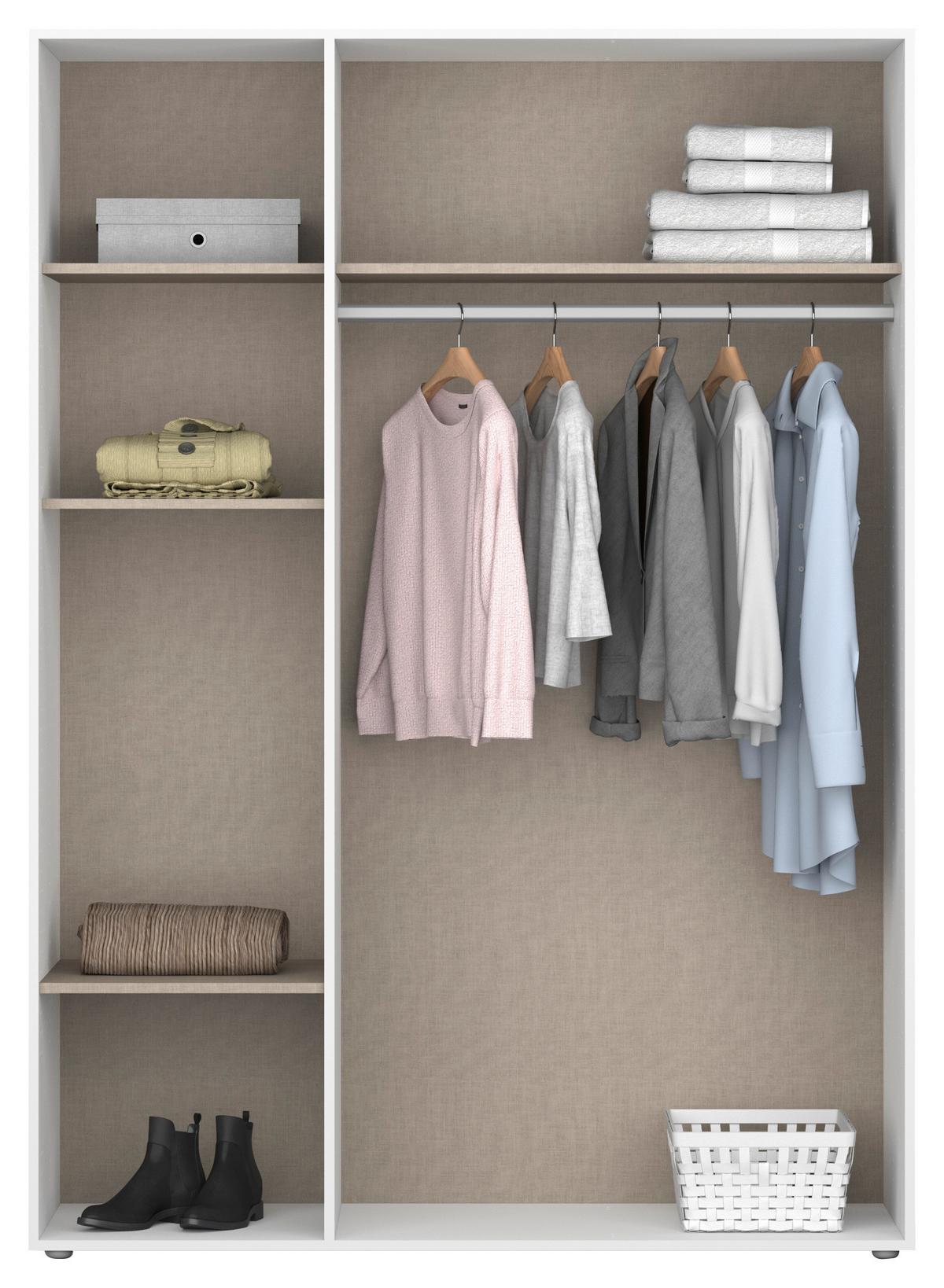 Drehtürenschrank Nabila Weiß Eiche Artisan Dek. - Weiß/Eiche Artisan, MODERN, Holzwerkstoff (140/194/53cm) - Rauch Möbel