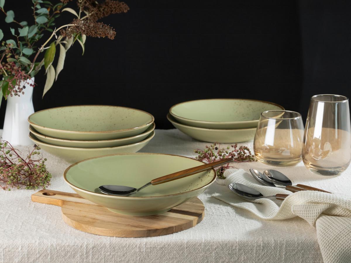 SUPPENTELLERSET 22051 NATURE COLLECTION - Grün, Trend, Keramik (22cm) - Creatable