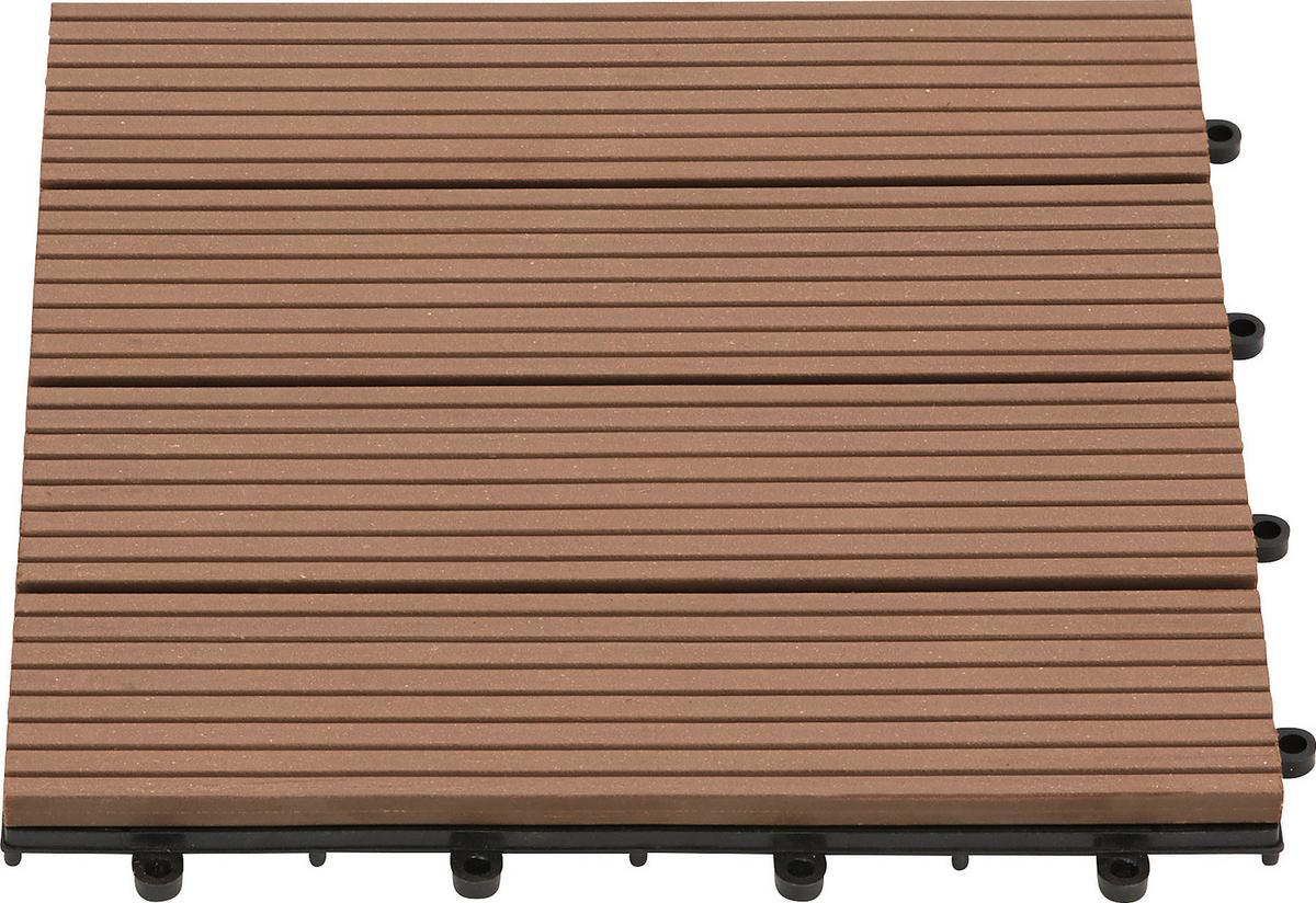 TERASOVÁ DLAŽDICE WILLI - hnědá, plast (30/2,2/30cm) - Mömax