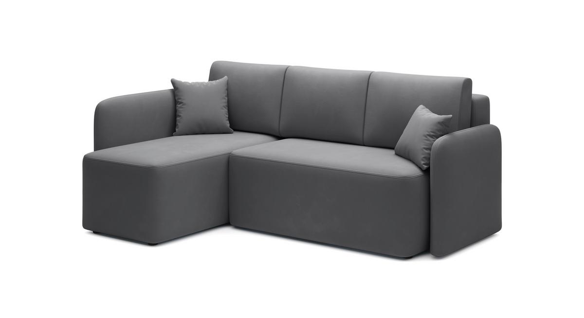 Ecksofa Hadson Grau S: 150x206 cm - Schwarz/Grau, Design, Textil (150/206cm) - MID.YOU
