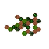 Moospaneel Grün Hellbraun B: 19 cm - Hellbraun/Grün, Basics, Naturmaterialien/Holz (19/22cm)