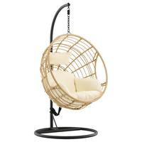 Hängesessel Mit Gestell Viga Mit Sitz- Und Rückenkissen - KONVENTIONELL, Holz (105/186/160cm) - Gardenson
