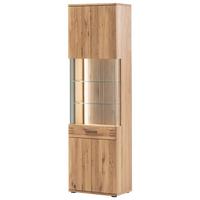 Vitrine Salvador B: 60 cm Eichefarben - Eichefarben/Schwarz, Design, Glas/Holz (60/208/37cm) - Livetastic