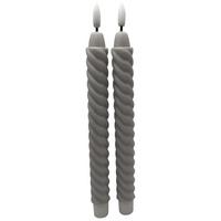Dlhá sviečka TWIST - svetlosivá, Konventionell, kov/plast (2/25cm) - Mömax