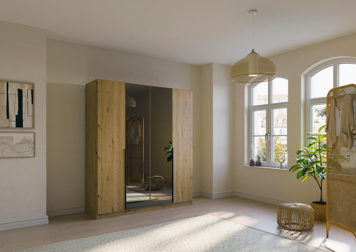 Drehtürenschrank Skyla Eiche Artisan B: 181 cm - Eiche Artisan, MODERN, Holzwerkstoff (181/210/54cm) - Rauch Möbel