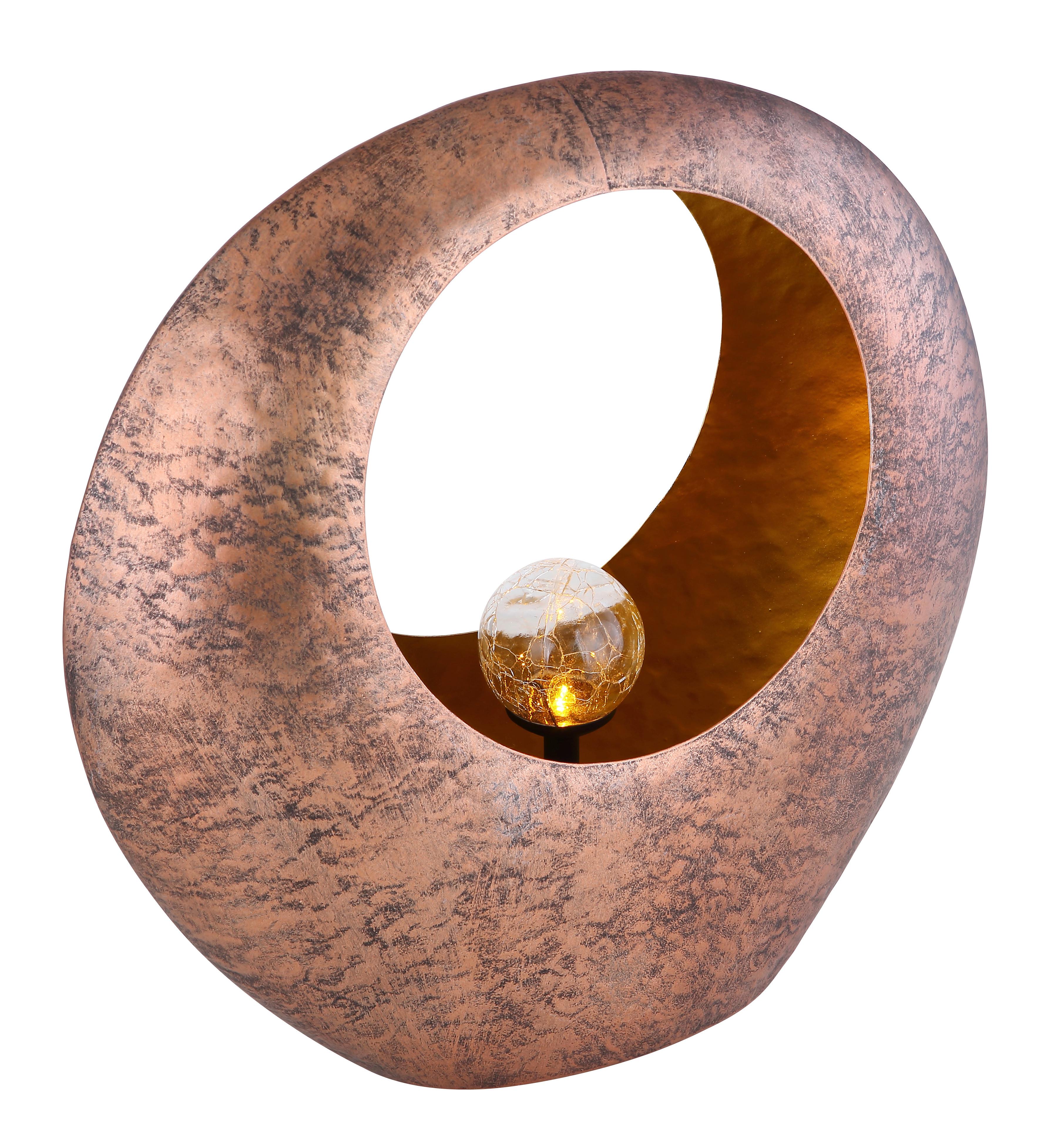 Solarleuchte 36521 - Klar/Messingfarben, Design, Glas/Metall (35/13,5/37cm) - Globo