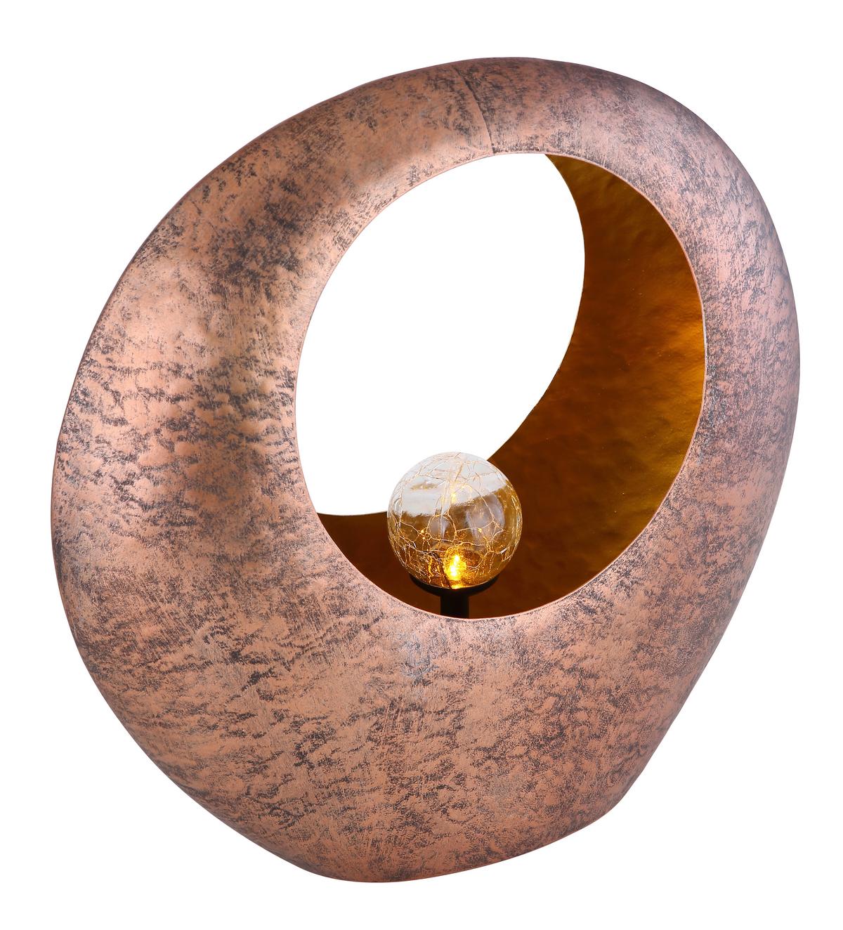 Solarleuchte 36521 - Klar/Messingfarben, Design, Glas/Metall (35/13,5/37cm) - Globo