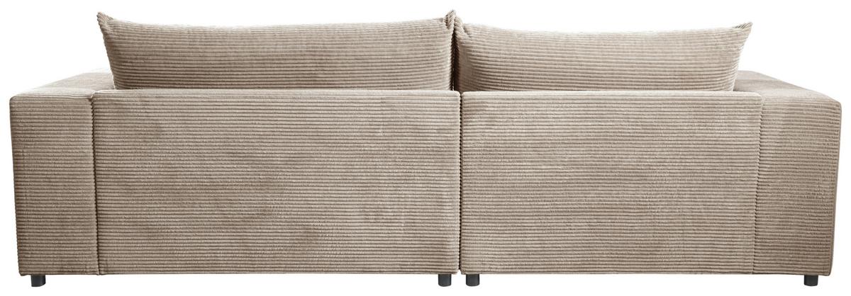 Ecksofa Funny S Links mit Hocker, Hellbraun, B: 265 cm - Hellbraun/Schwarz, Basics, Textil (180/265cm) - Livetastic