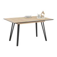 Esstisch Ausziehbar Ascona 140-180x75x80 Cm Eiche - Schwarz/Eiche Artisan, Trend, Holz/Metall (140-180/75/90cm)