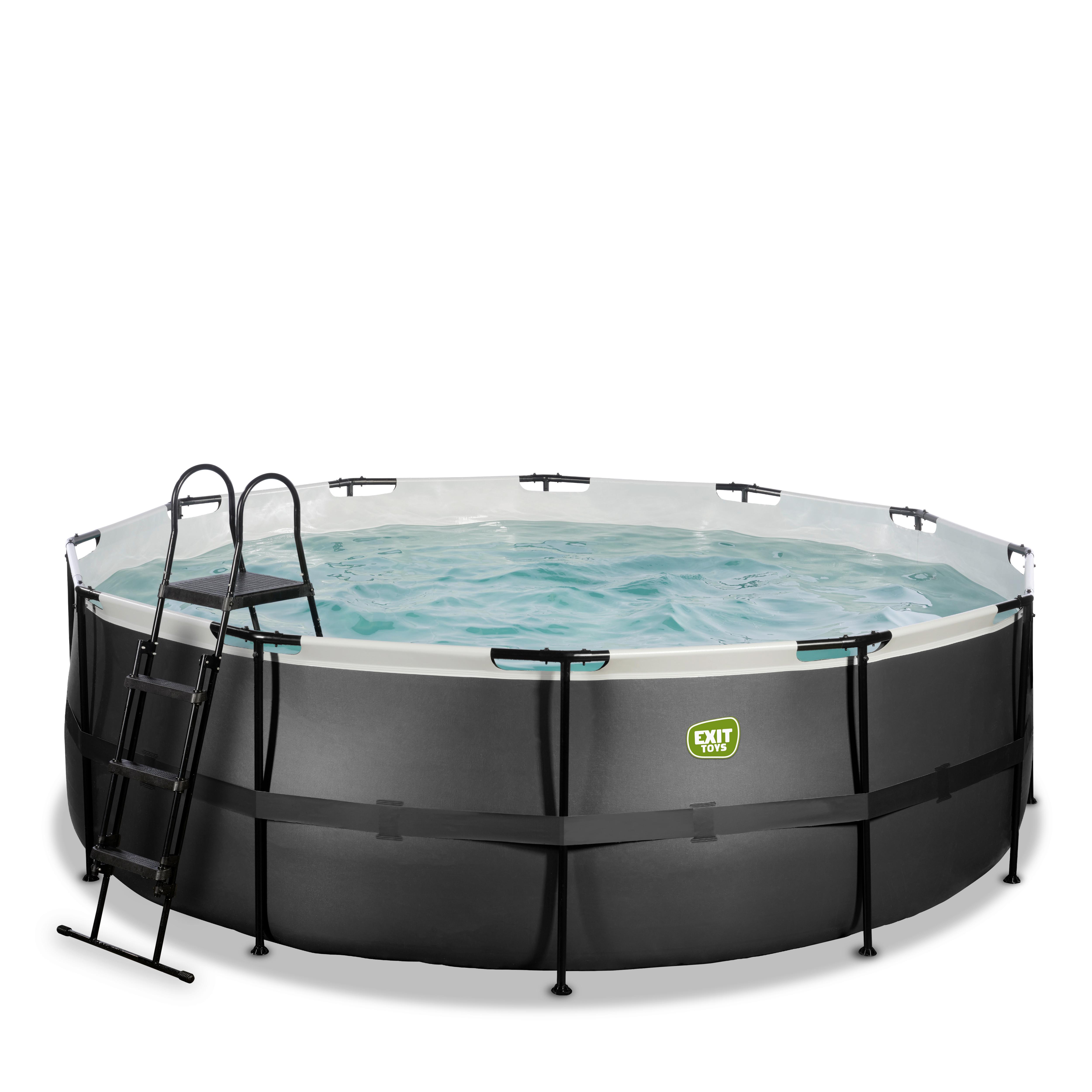 Pool-Set Schwarz, D/H: 427x122cm - Schwarz, KONVENTIONELL, Kunststoff (427/122cm) - EXIT Toys