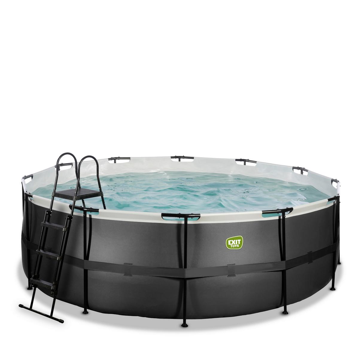 Pool-Set Schwarz, D/H: 427x122cm - Schwarz, KONVENTIONELL, Kunststoff (427/122cm) - EXIT Toys