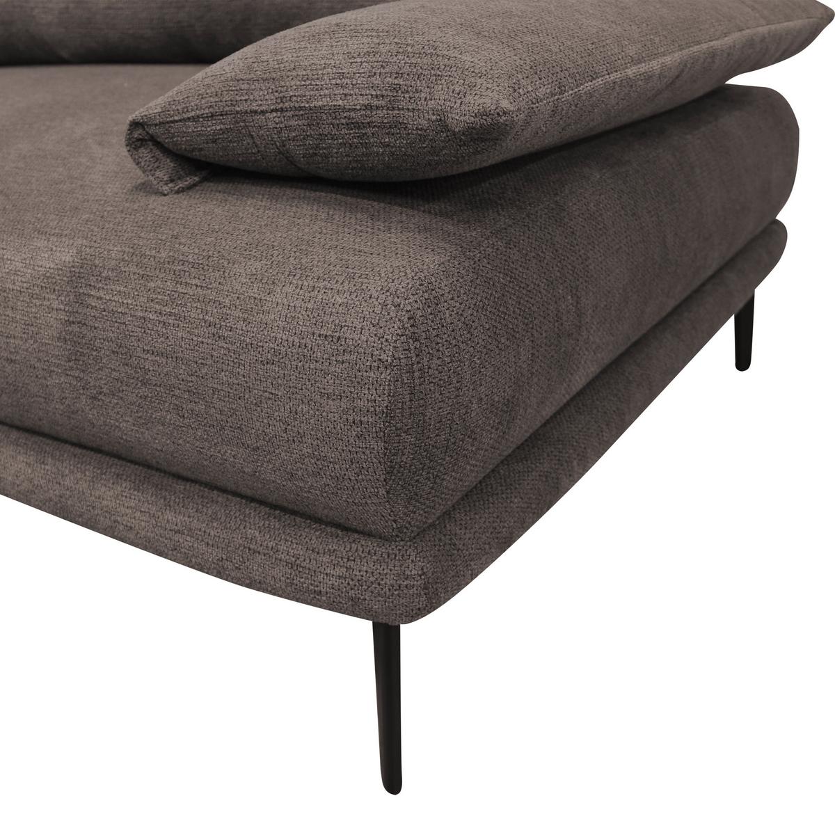 Ecksofa mit Bettkasten Lagacy 192x260 cm Webstoff Graubraun - Graubraun/Schwarz, Design, Textil (192/260cm) - MID.YOU