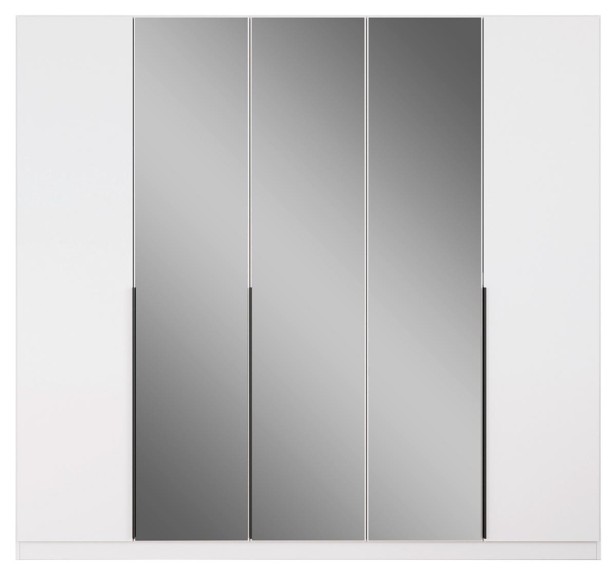 Drehtürenschrank Skyla Weiß/glas 226 Cm - Weiß, MODERN, Holzwerkstoff (226/210/54cm) - Rauch Möbel