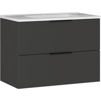 Waschtischkombi Gw-Crandon Graphitfarben Weiß - Graphitfarben/Weiß, MODERN, Keramik/Holzwerkstoff (81cm) - Germania