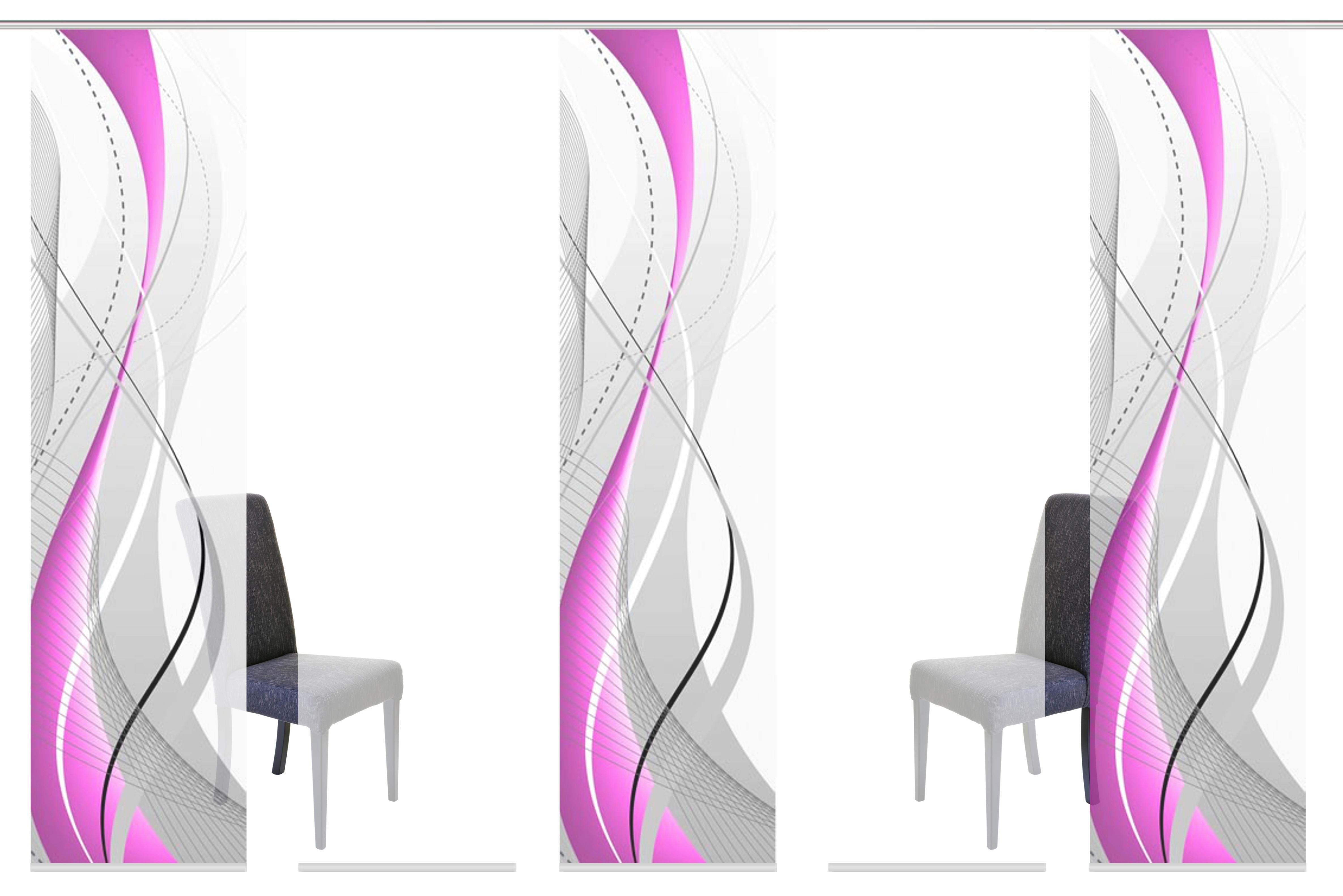 Flächenvorhang 5er Set Carlisle - Beere/Brombeere, Design, Textil (60/245cm) - Schmidt W. Gmbh