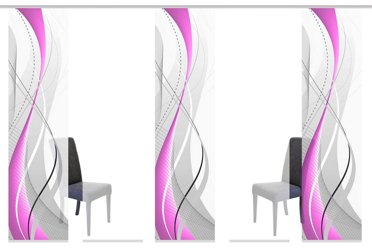 Flächenvorhang 5er Set Carlisle - Beere/Brombeere, Design, Textil (60/245cm) - Schmidt W. Gmbh