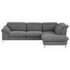 Ecksofa Mit Schalffunktion Teresa Grau - Chromfarben/Grau, Design, Textil (293/232cm) - Livetastic