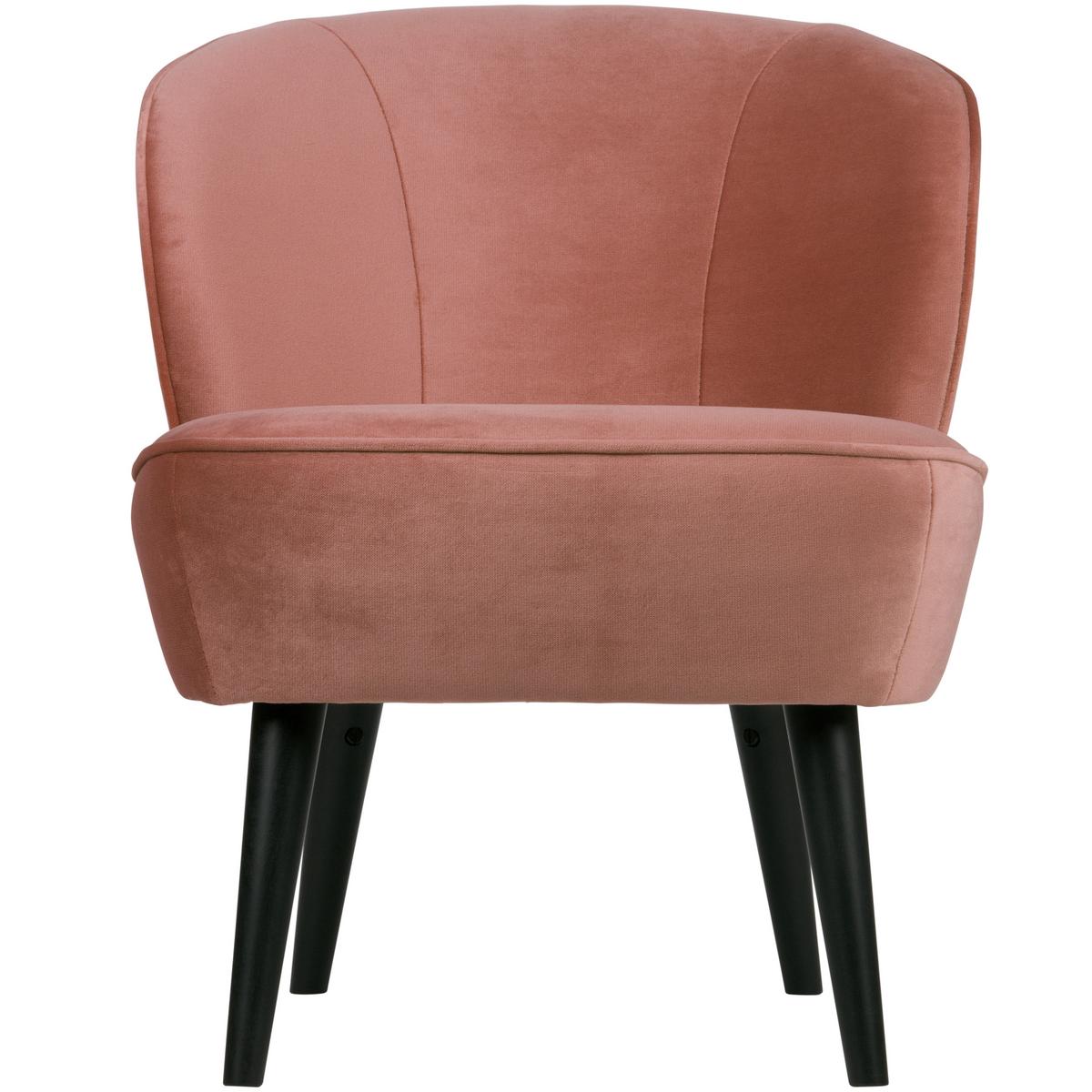 Sessel Sara Rosa B: 59cm - Schwarz/Rosa, Design, Textil (59/71/70cm) - Livetastic