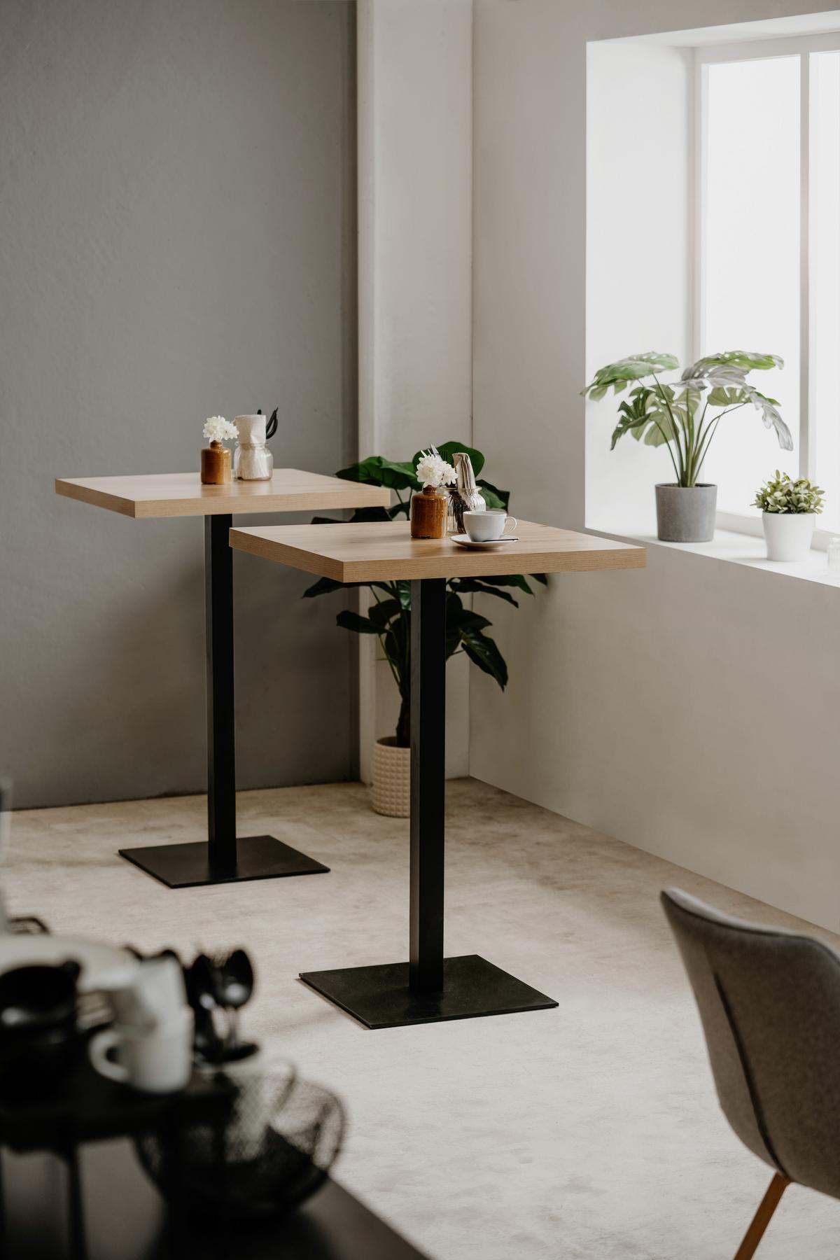 Bartisch Quadrato 70x70x105 cm Indoor - Schwarz/Eiche Artisan, MODERN, Holzwerkstoff/Metall (70/70/105cm) - MID.YOU
