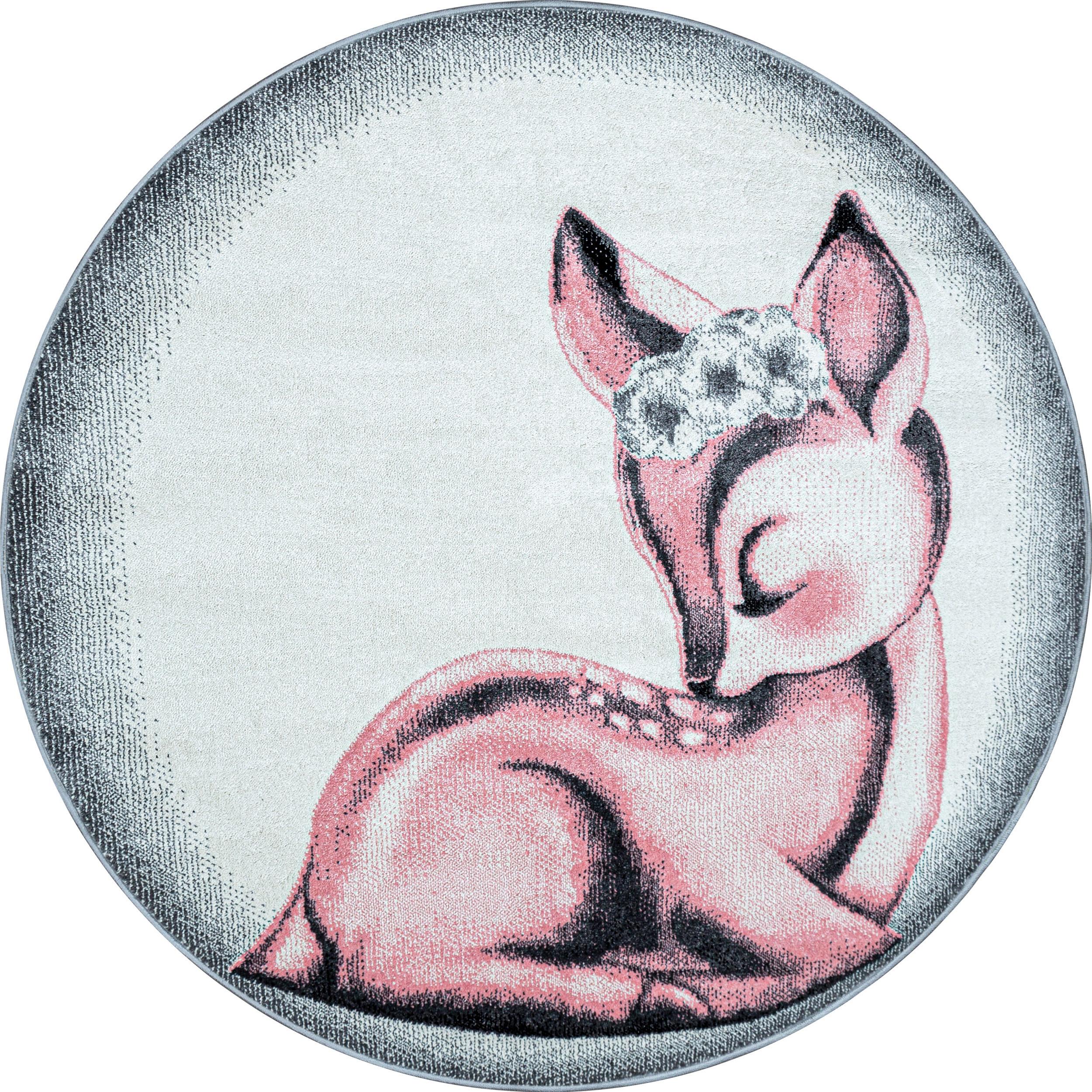 Kinderteppich rund Bambi Rosa Ø 120 cm