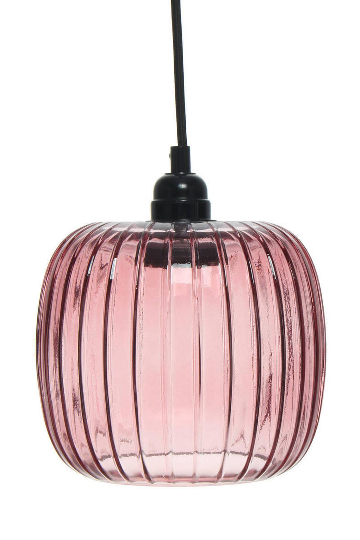 Hängeleuchte Claudia H: 24 cm 1-Flammig - Beere, Trend, Glas (18/24/18cm) - Kayoom