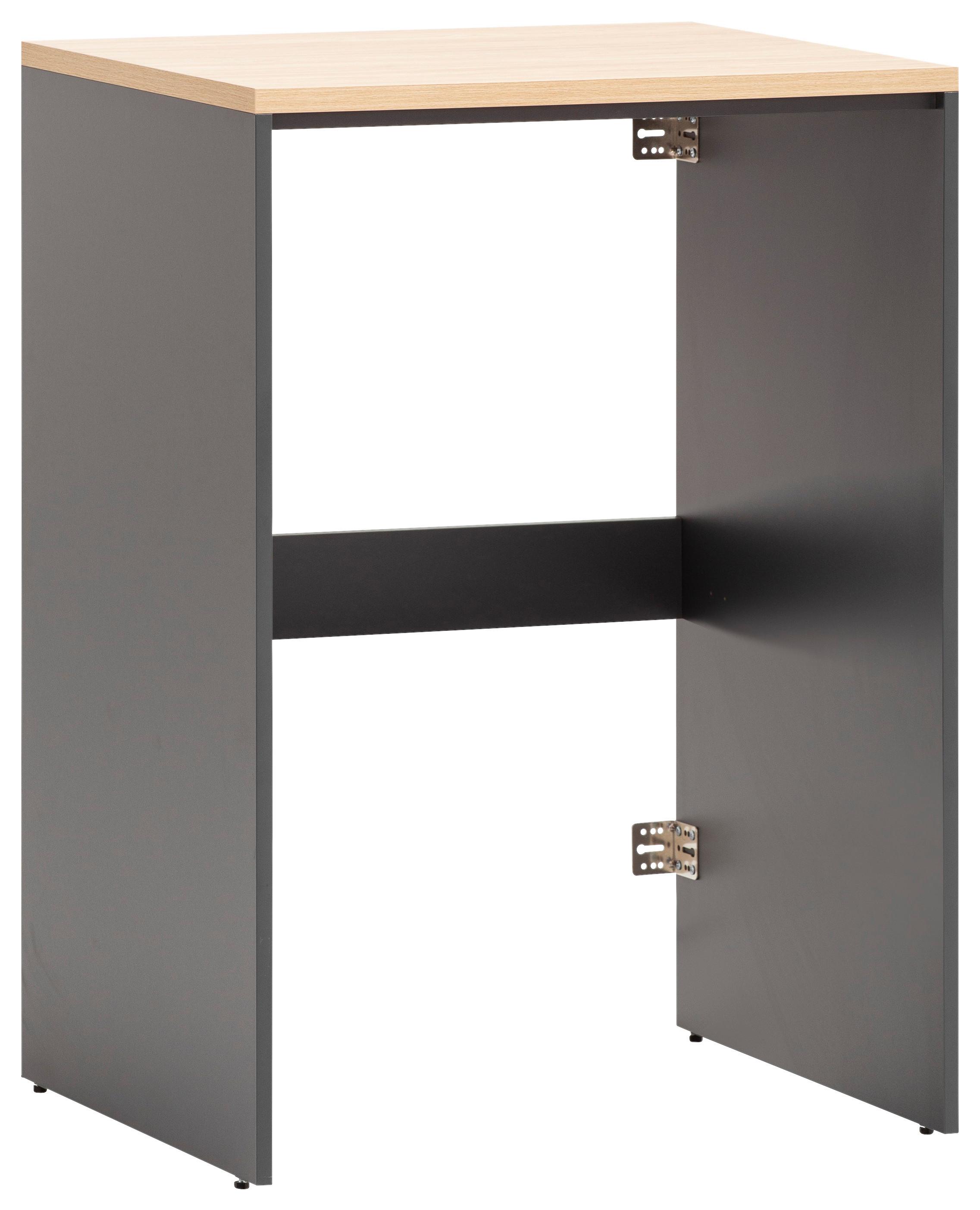 Waschmaschinenschrank Anthrazit/Eichefarben B:67,1cm - Eichefarben/Anthrazit, MODERN, Holzwerkstoff (67,1/96/60cm) - MID.YOU