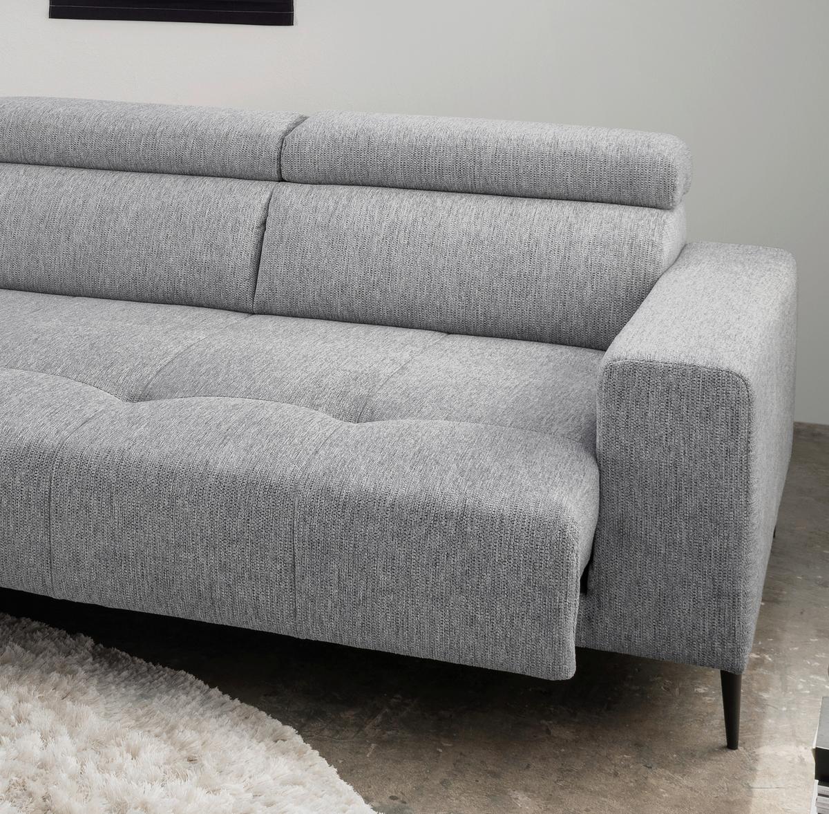 Ecksofa Intera Silberfarben S: 188x276 Cm - Silberfarben/Schwarz, KONVENTIONELL, Textil (188/276cm) - Livetastic