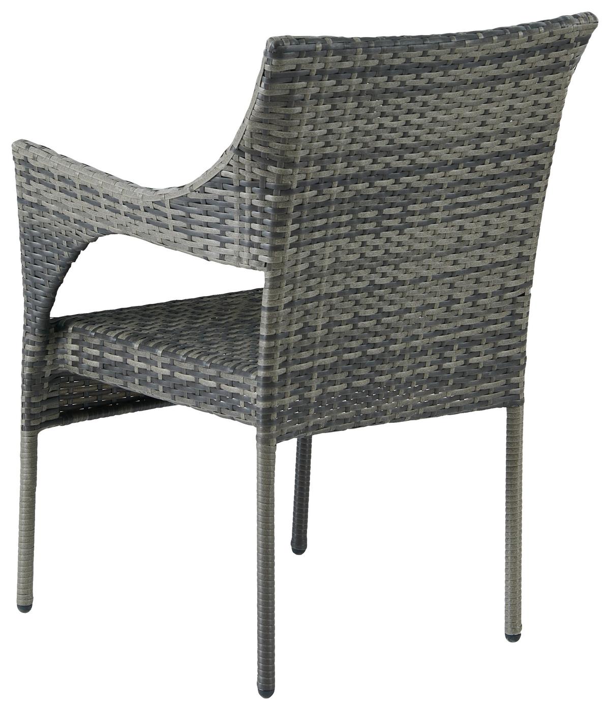Gartensessel Stapelbar Pia Stall / Kunststoff - Grau, MODERN, Kunststoff/Metall (58/85/65cm) - Beldano