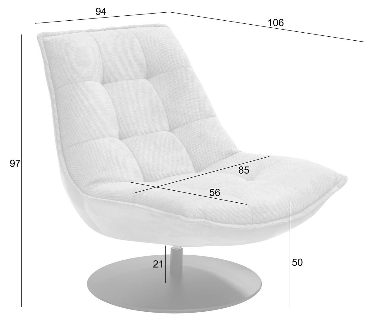 Sessel Zen Sandfarben B: 94 cm - Sandfarben/Schwarz, Design, Textil (94/97/106cm) - Livetastic