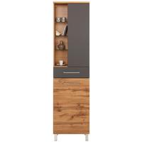 VYSOKÁ SKRINKA FLOAT BREIT - farba duba/antracitová, Modern, kov/kompozitné drevo (50/194/33cm) - Premium Living