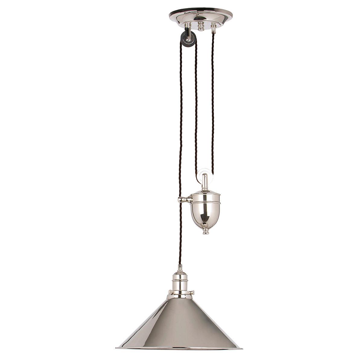 Hängeleuchte H: 96 cm 1-Flammig höhenverstellbar - Nickelfarben, LIFESTYLE, Metall (37/96-180cm) - Elstead Lighting