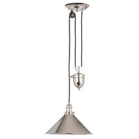 Hängeleuchte H: 96 cm 1-Flammig höhenverstellbar - Nickelfarben, LIFESTYLE, Metall (37/96-180cm) - Elstead Lighting