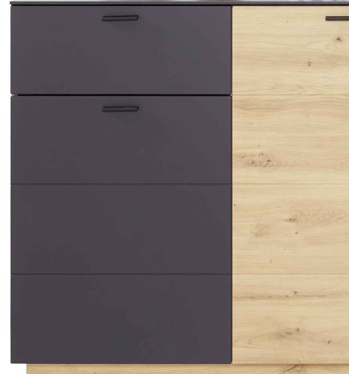 ŠIROKÁ KOMODA TONALE - čierna/sivá, Modern, kompozitné drevo/plast (159,7/97,8/40cm)